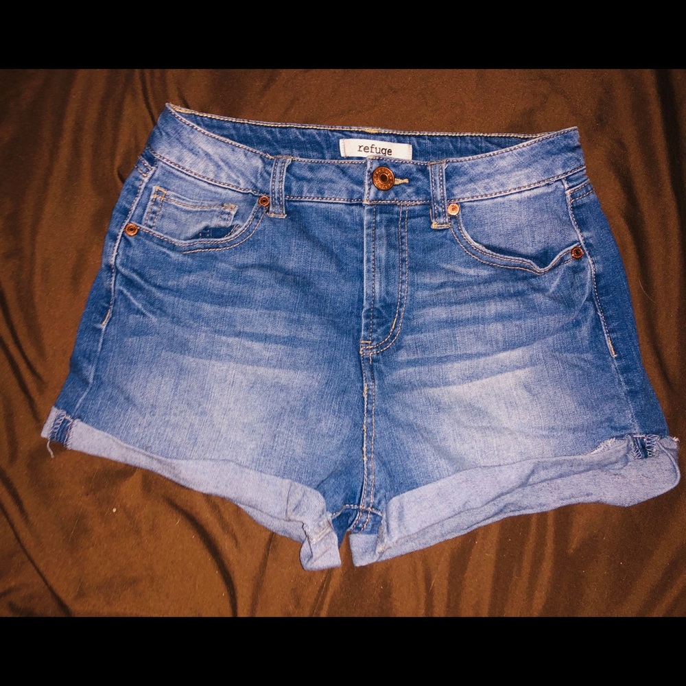 High waisted jean shorts